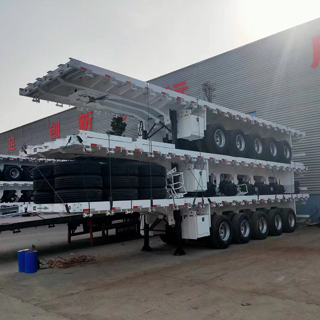 Tri Axles 20ft 40ft Flatbed Container Semi Trailer