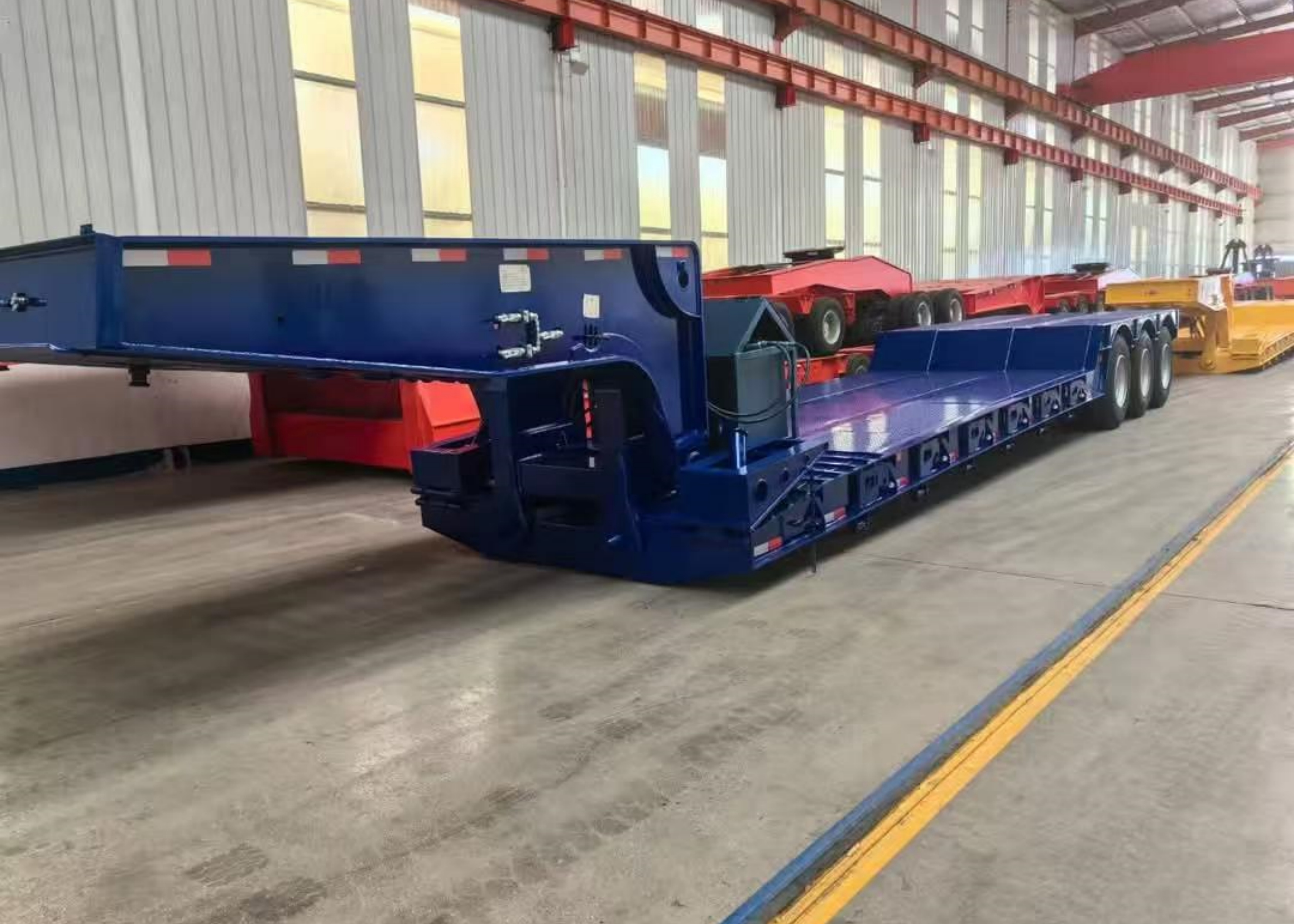 3 Axle 80 Ton Removable Gooseneck Lowbed Trailer For Sale To Zambia