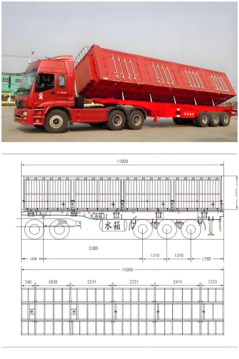 20-50CBM Cubic Hydraulic Side Dump Tipper Semi Trailer 20-50CBM Cubic Hydraulic Side Dump Tipper Semi Trailer