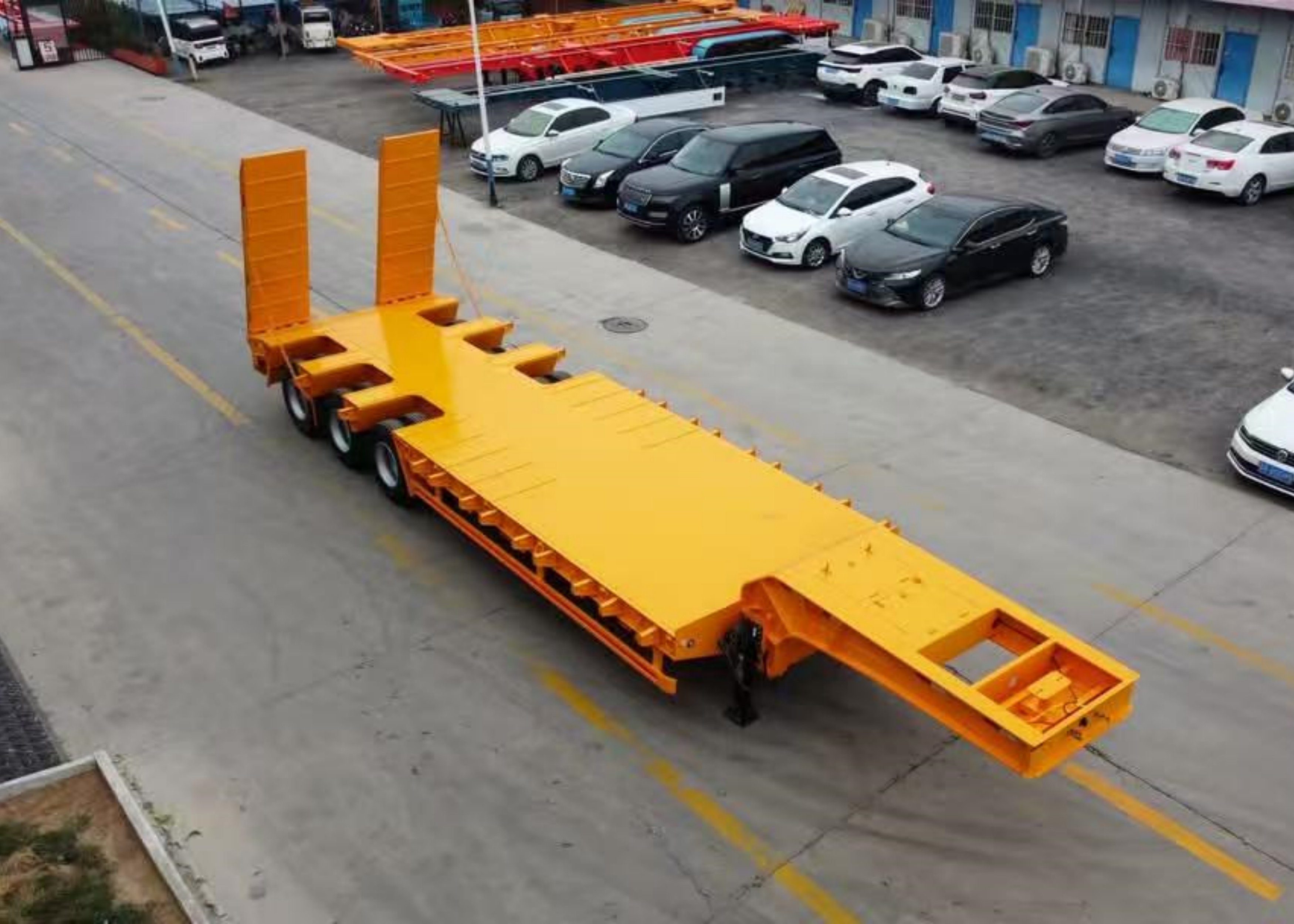 4 Axle 100 Ton Lowbed Trailer For Sale To Barbados