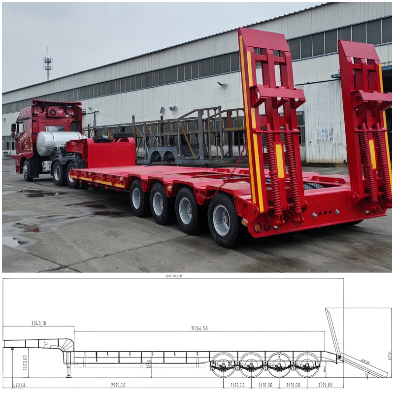 Tri Axle Low Loader Semi Trailer for Sale Tri Axle Low Loader Semi Trailer for Sale