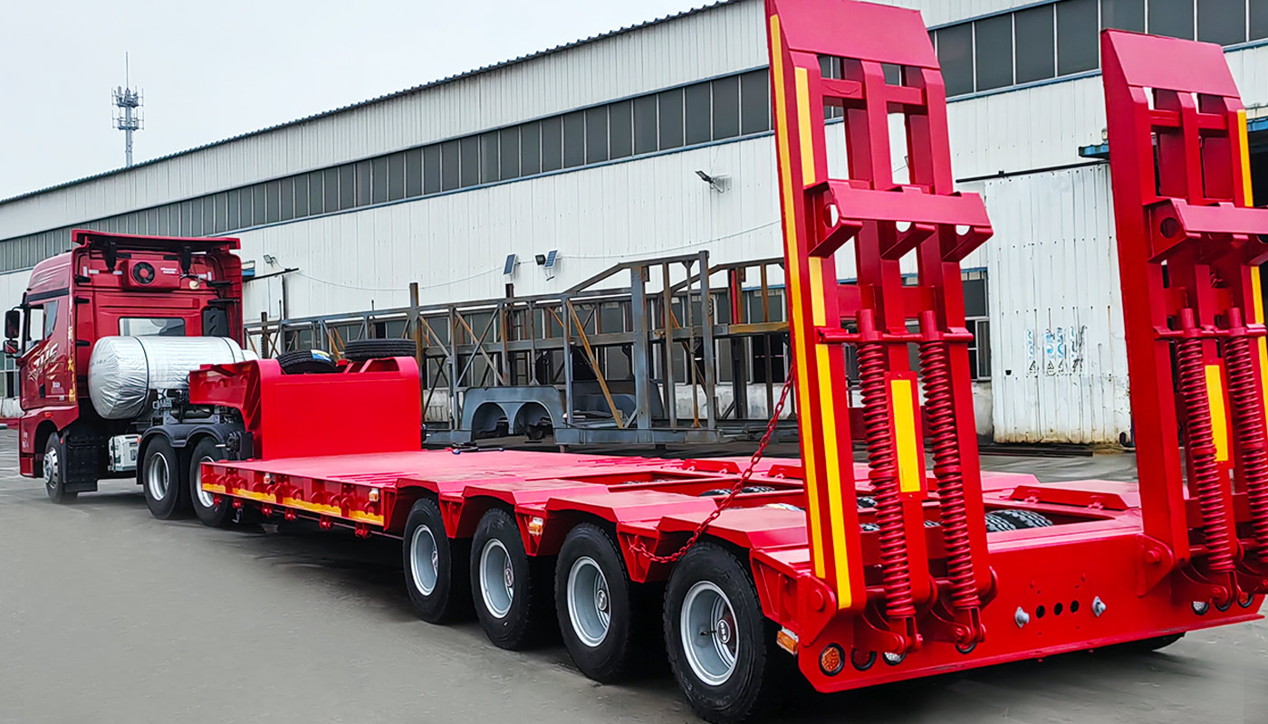 4 Axle Lowbed Semi Trailer For Zambia Client