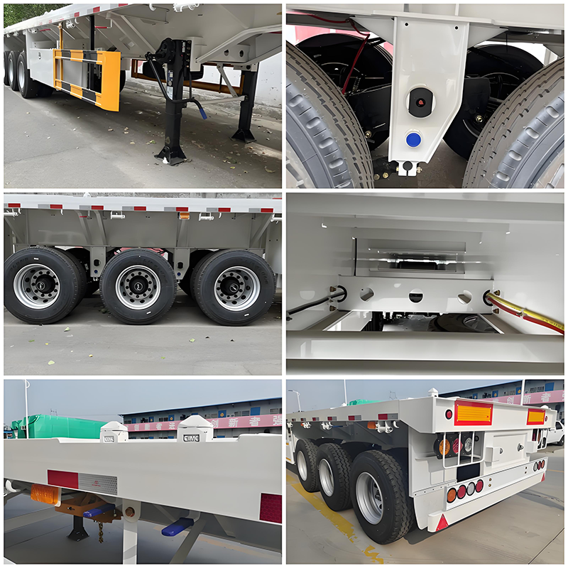 Three Axle 20 40 foot Flatbed Container Shipping Semi Trailers Three Axle 20 40 foot Flatbed Container Shipping Semi Trailers